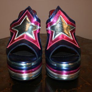 Jeffrey Campbell "Starlet Navy" Platform Mules